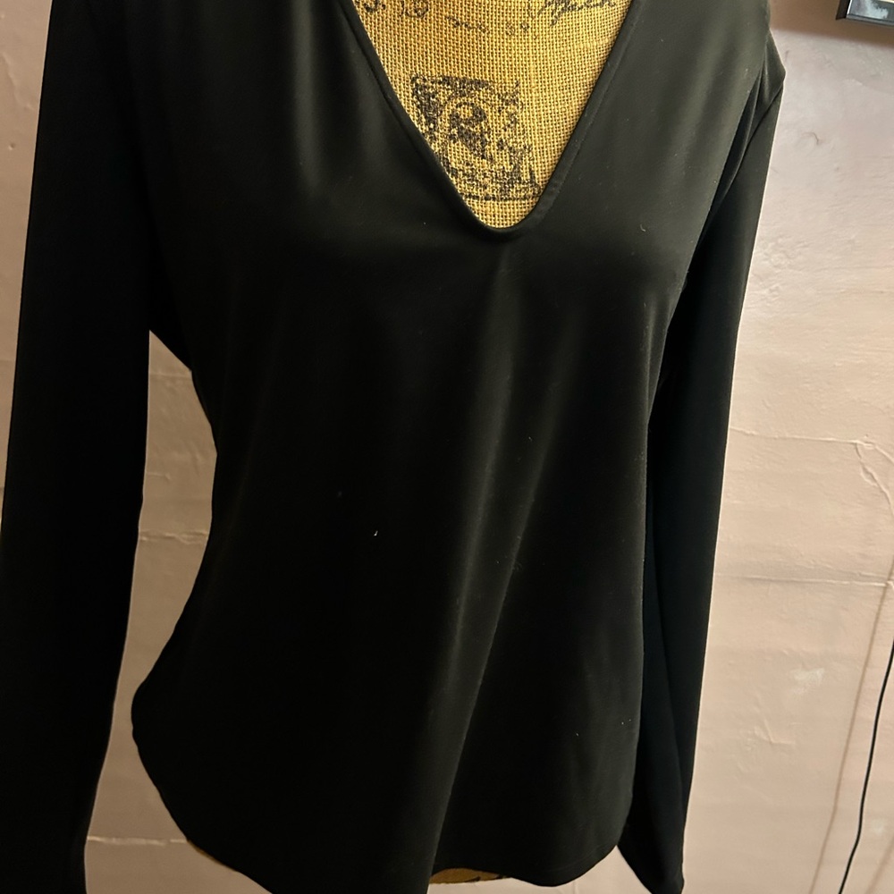 Elegant Black V-Neck Women's Top